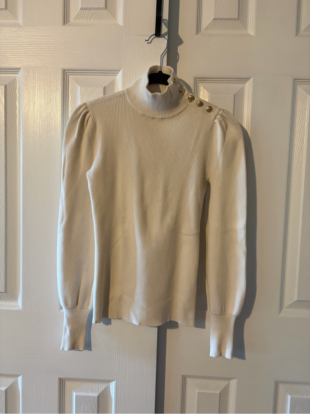 Lauren Ralph Lauren Ribbed Mascarpone Cream Dworina Button Accent Knit Pullover
